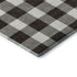 8' Black And Ivory Plaid Washable Round Rug With UV Protection