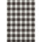 8' X 10' Black And Ivory Plaid Washable Area Rug With UV Protection