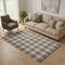 5' X 8' Brown And Beige Plaid Washable Area Rug With UV Protection