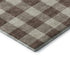 8' Brown And Beige Plaid Washable Round Rug With UV Protection