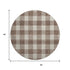 8' Brown And Beige Plaid Washable Round Rug With UV Protection