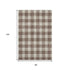 8' X 10' Brown And Beige Plaid Washable Area Rug With UV Protection