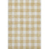 5' X 8' Gold And Ivory Plaid Washable Area Rug With UV Protection