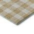 5' X 8' Gold And Ivory Plaid Washable Area Rug With UV Protection