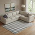 9' X 12' Gray And Ivory Plaid Washable Area Rug With UV Protection