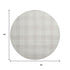 8' Ivory And Beige Plaid Washable Round Rug With UV Protection