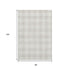 8' X 10' Ivory And Beige Plaid Washable Area Rug With UV Protection