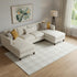 8' X 10' Ivory And Beige Plaid Washable Area Rug With UV Protection