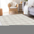 8' X 10' Ivory And Beige Plaid Washable Area Rug With UV Protection