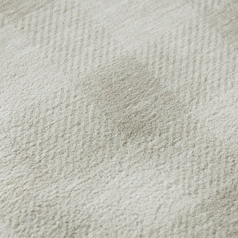 8' X 10' Ivory And Beige Plaid Washable Area Rug With UV Protection