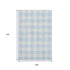 9' X 12' Sky Blue And Ivory Plaid Washable Area Rug With UV Protection