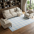 9' X 12' Sky Blue And Ivory Plaid Washable Area Rug With UV Protection