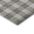 8' Taupe And Ivory Plaid Washable Round Rug With UV Protection