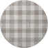 8' Taupe And Ivory Plaid Washable Round Rug With UV Protection