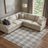 9' X 12' Taupe And Ivory Plaid Washable Area Rug With UV Protection