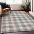 9' X 12' Taupe And Ivory Plaid Washable Area Rug With UV Protection