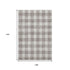 9' X 12' Taupe And Ivory Plaid Washable Area Rug With UV Protection