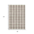 8' X 10' Beige And Ivory Plaid Washable Area Rug With UV Protection