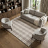 8' X 10' Beige And Ivory Plaid Washable Area Rug With UV Protection
