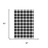 5' X 8' Black And Ivory Plaid Washable Area Rug With UV Protection