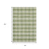 5' X 8' Green And Ivory Plaid Washable Area Rug With UV Protection
