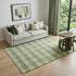 5' X 8' Green And Ivory Plaid Washable Area Rug With UV Protection