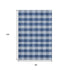 8' X 10' Navy Blue And Ivory Plaid Washable Area Rug With UV Protection