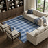 8' X 10' Navy Blue And Ivory Plaid Washable Area Rug With UV Protection