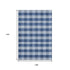 9' X 12' Navy Blue And Ivory Plaid Washable Area Rug With UV Protection