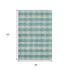 8' X 10' Teal And Ivory Plaid Washable Area Rug With UV Protection