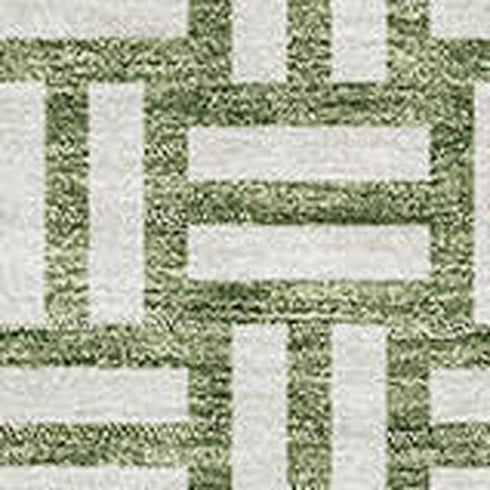 8' X 10' Green And Ivory Abstract Geometric Washable Area Rug With UV Protection