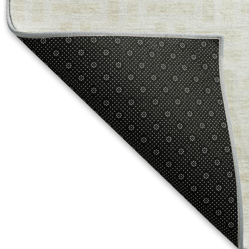 5' X 8' Ivory And Beige Abstract Geometric Washable Area Rug With UV Protection