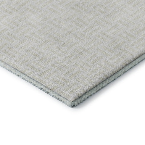 5' X 8' Ivory And Beige Abstract Geometric Washable Area Rug With UV Protection