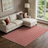 8' X 10' Red And Ivory Abstract Geometric Washable Area Rug With UV Protection