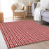 8' X 10' Red And Ivory Abstract Geometric Washable Area Rug With UV Protection