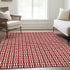 8' X 10' Red And Ivory Abstract Geometric Washable Area Rug With UV Protection