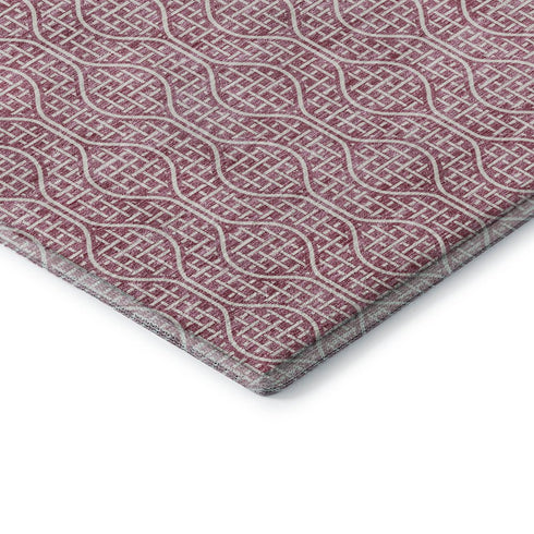 8' X 10' Blush And Ivory Geometric Washable Area Rug With UV Protection