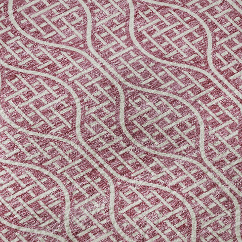 8' X 10' Blush And Ivory Geometric Washable Area Rug With UV Protection