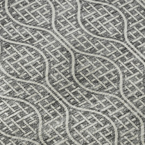 5' X 8' Gray And Ivory Geometric Washable Area Rug With UV Protection
