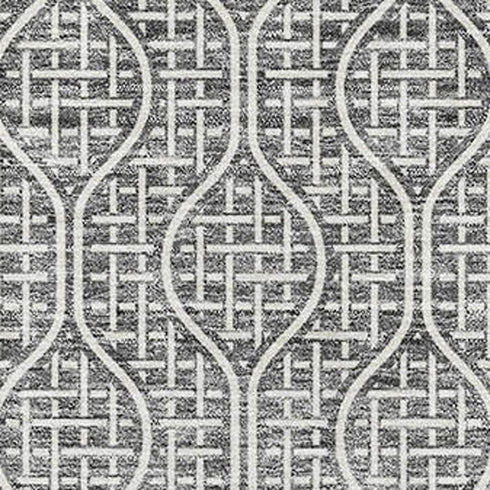 5' X 8' Gray And Ivory Geometric Washable Area Rug With UV Protection