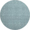 8' Teal And Ivory Geometric Washable Round Rug With UV Protection