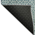 8' Teal And Ivory Geometric Washable Round Rug With UV Protection