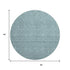 8' Teal And Ivory Geometric Washable Round Rug With UV Protection