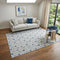 5' X 8' Blue And Ivory Geometric Washable Area Rug With UV Protection