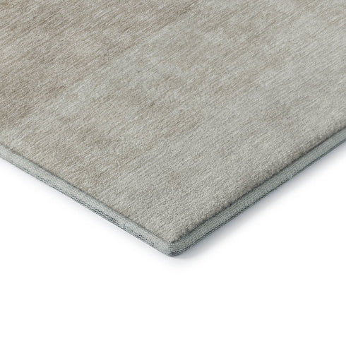 8' X 10' Beige And Ivory Ombre Washable Area Rug With UV Protection
