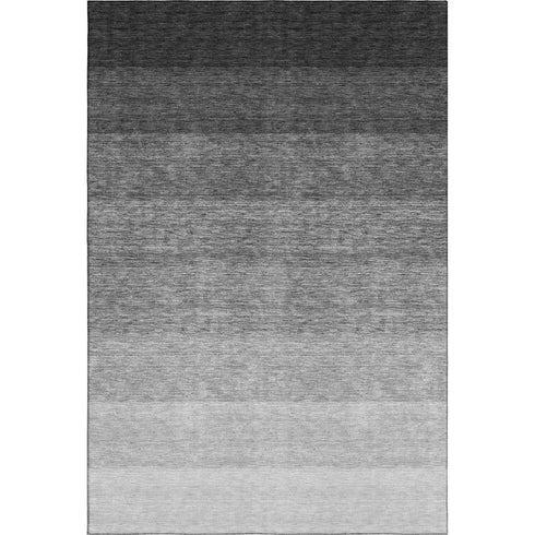5' X 8' Black And Gray Ombre Washable Area Rug With UV Protection