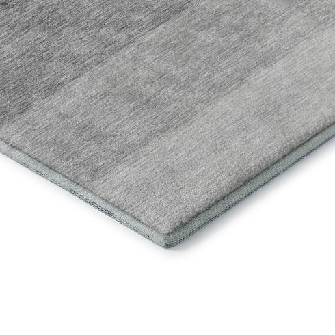 5' X 8' Black And Gray Ombre Washable Area Rug With UV Protection