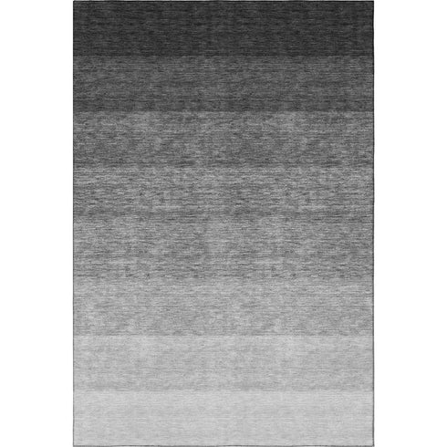 5' X 8' Black And Gray Ombre Washable Area Rug With UV Protection