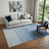 5' X 8' Blue And Ivory Ombre Washable Area Rug With UV Protection