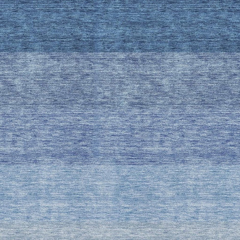 5' X 8' Blue And Ivory Ombre Washable Area Rug With UV Protection